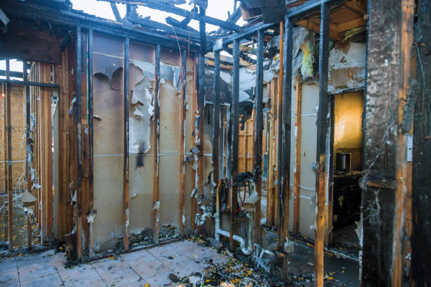 Professional Emergency Fire Damage Restoration technician working in Jackson, NJ